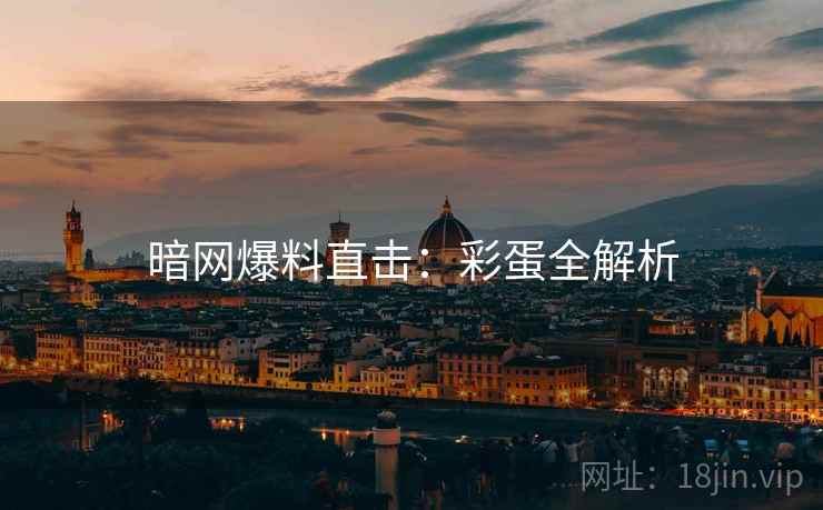 暗网爆料直击：彩蛋全解析